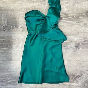 Hello Molly Teal One Shoulder Dress